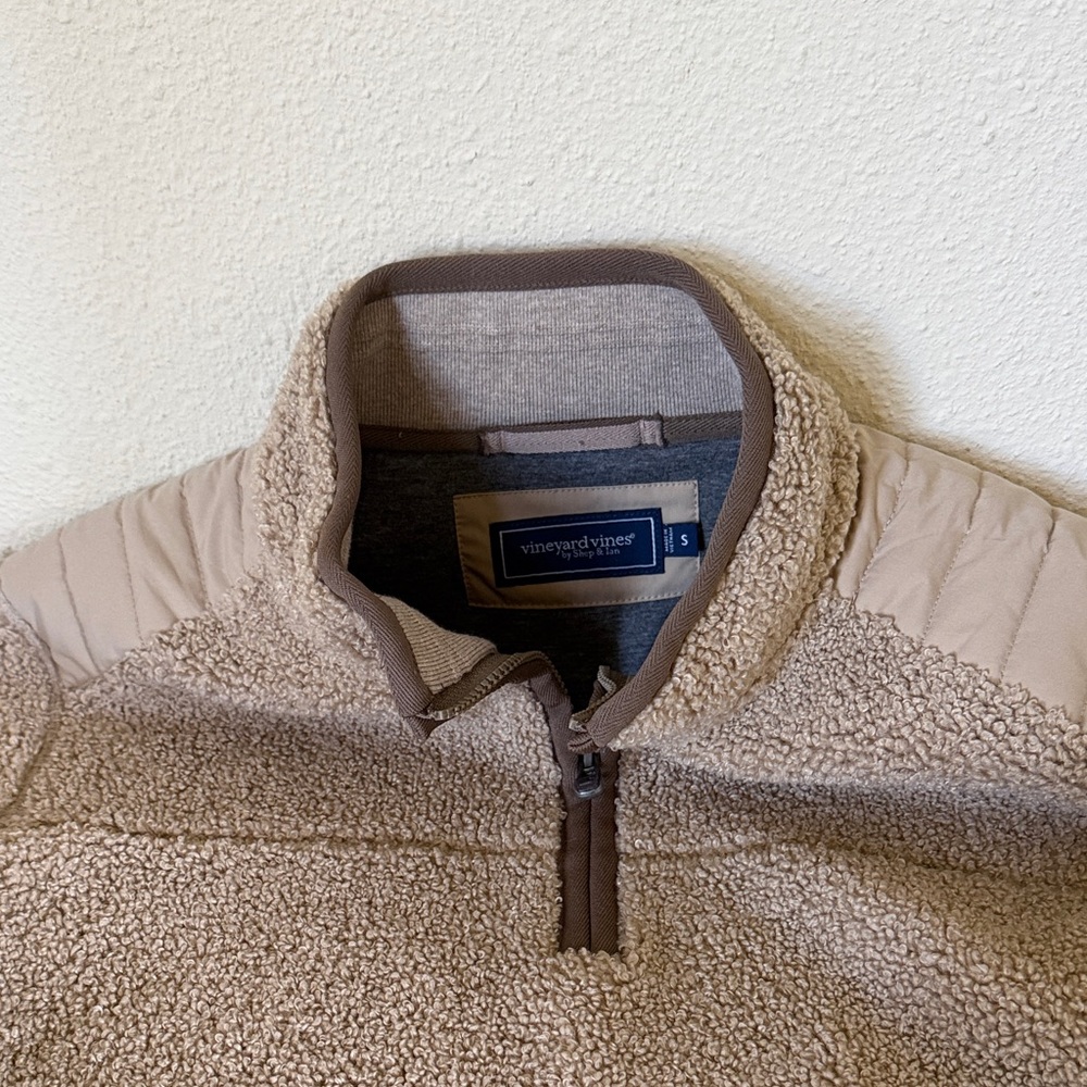 Vineyard Vines Beige Fleece Half-Zip
